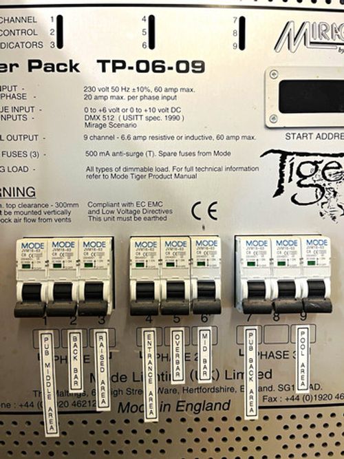 Mode Lighting Tiger Pack TP-06-09 9-Channel DMX512 Stage Lighting Dimmer Pack