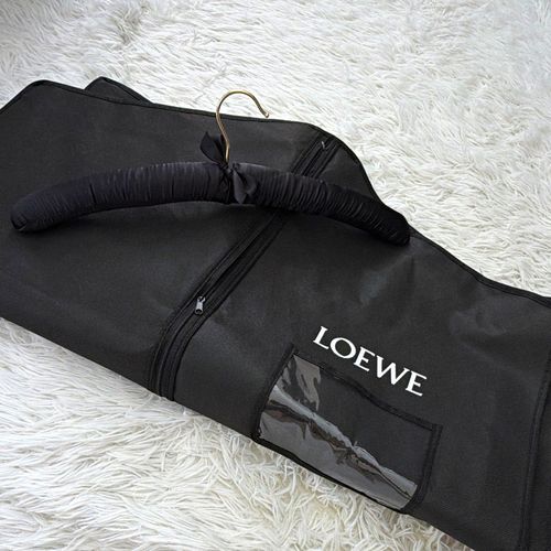 LOEWE Black Soft Garment Bag Suit Carrier w/ Zip, ID Window, with hanger — image 1