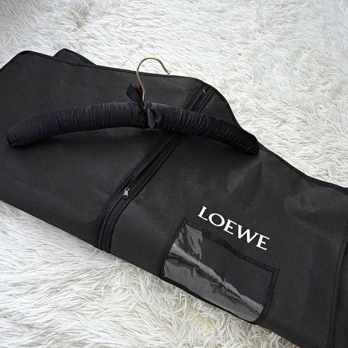 LOEWE Black Soft Garment Bag Suit Carrier w/ Zip, ID Window, with hanger