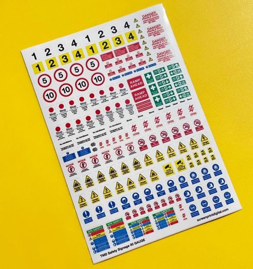 Model Railway OO GAUGE scale TMD Depot Health & Safety signs pre cut stickers!