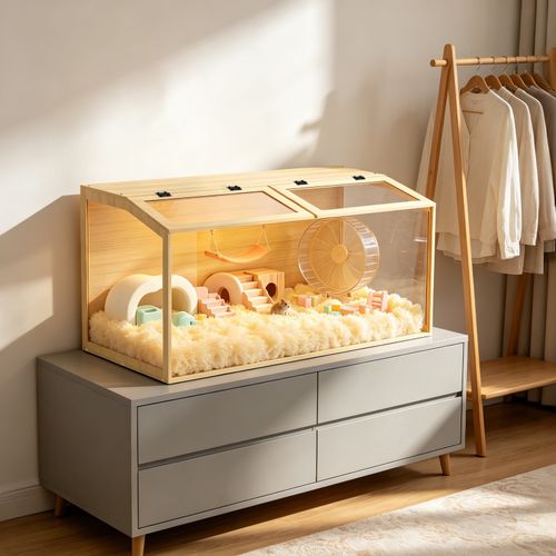 BingoPaw Wooden Hamster Cage with Tempered Glass Clear Sheets 120cm XXL Habitat — image 17