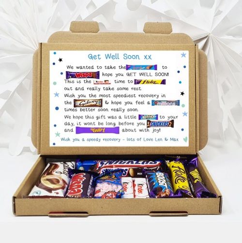 Personalised Good Luck for Operation Treatment Get well soon Gift Treat Hug Ill