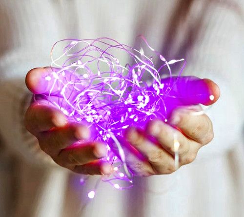 Purple LED Fairy String Lights 5m 50 Lights Battery Operated (3x AA)