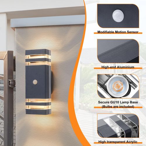 CELAVY Up Down Outside Lights with Motion Sensor, PIR 2 Packs, Dark Grey — image 5