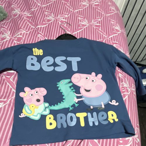 Boys Blue Peppa Pig Best Brother Graphic Long Sleeve T-Shirt 12-18 Months — image 3