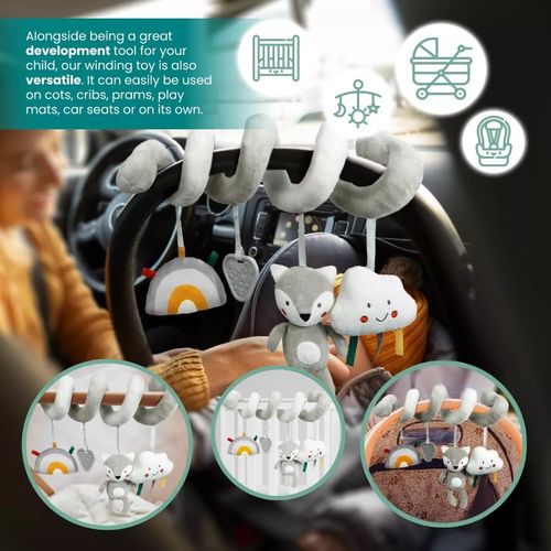 Newborn Grey Activity Spiral Stroller Car Seat Hanging Rattles Teether Toy 0-12m — image 2