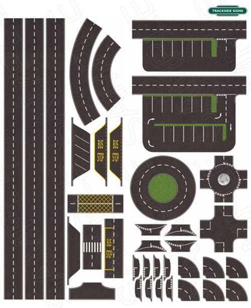 Road Layout - N Gauge - 40mm Wide Road - Model Railway (New Larger N Gauge Size)