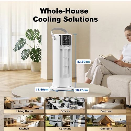 Portable Evaporative Air Cooler 920ml Tank White Remote Timer Oscillation LED — image 9