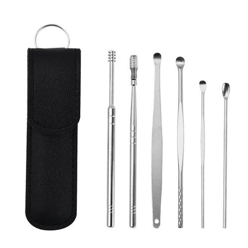 6pcs Ear Pick Cleaning Set Spiral Tool Spoon Ear Wax Remover Cleaner Curette Kit — image 2