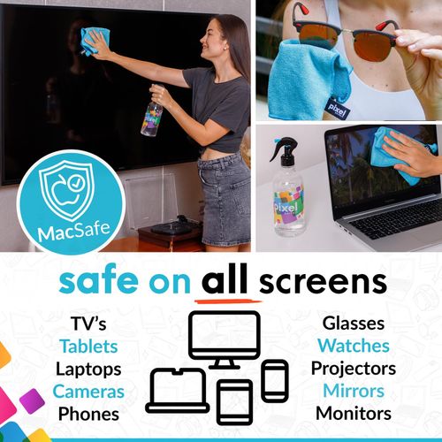 Pixel 500ml Screen Cleaner Spray & Microfiber Cloth Kit for LED OLED QLED LCD TV — image 4