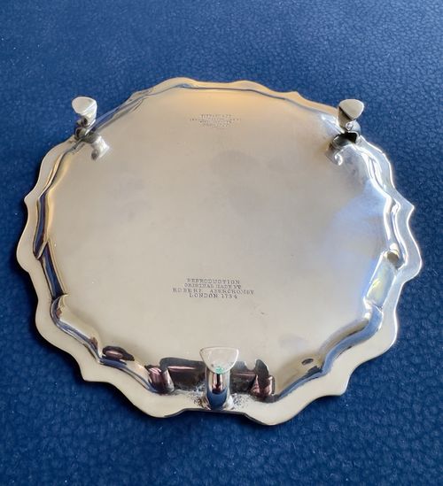Tiffany & Co Vintage Sterling Silver Salver Repro Robert Abercromby London 1734 — image 2