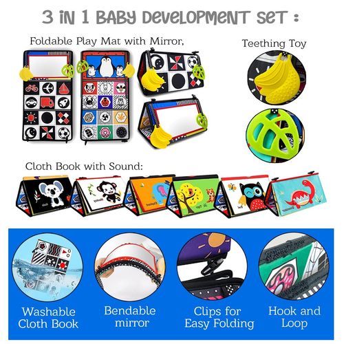 8in1 Multiple Paintings Baby Mirror Toy Soft Teethers Sensory Portable Washable — image 6