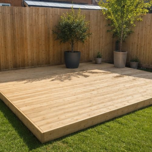 Wooden Garden Decking Complete DIY Kit Pressure Treated Timber Various Sizes — image 2