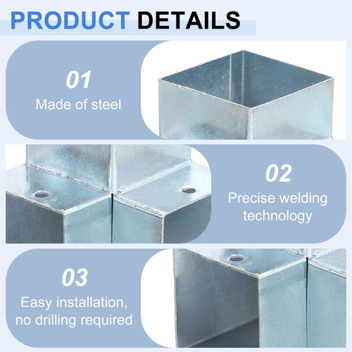 3-Way Gazebo Brackets Kit, Angle Bracket for 2" x 2" Lumber (4 Pack) — image 3