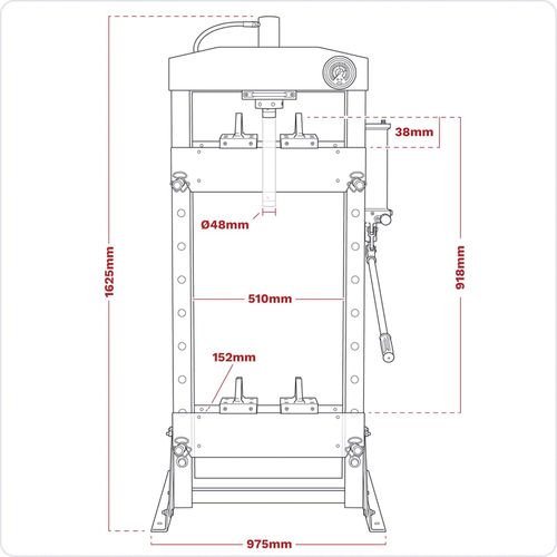 Sealey YK209F Hydraulic Press 20tonne Floor Type Heavy Duty — image 2