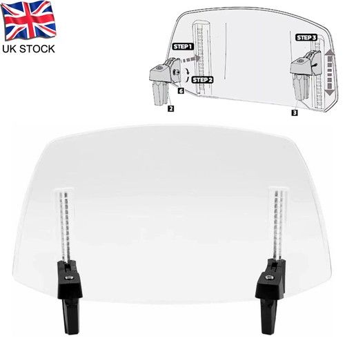Motorcycle Motorbike Clip On Windshield Wind Screen Deflector Extension Spoiler