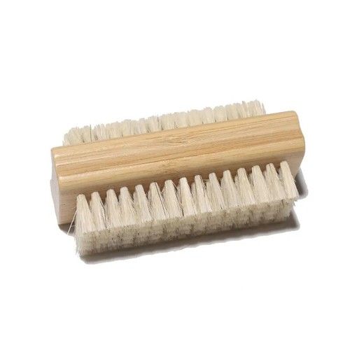 Double-sided Nail Brush Manicure Pedicure Wood Handle Soft Remove Dust Nail Clea