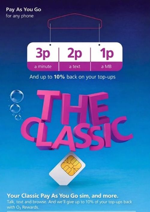OFFICIAL SEALED O2 Classic 02 PAY AS YOU GO STANDARD & MICRO & NANO SIM CARD