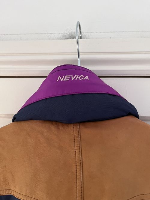 Vintage Nevica Ski Jacket Mens 42M Retro 90s Brown Purple Coat Color Block Large — image 10