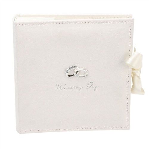 Amore Luxury Wedding Photo Album - Ivory Suede With Rings 100 7x5 Pictures
