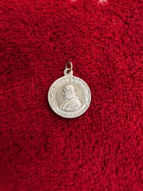 Vintage Pope Pius Silver Religious Charm Pendant — image 1