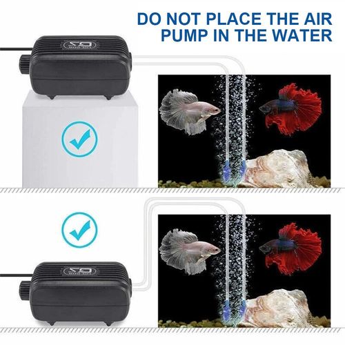 Silent Aquarium Oxygen Pump Air Pump Fish Tank Twin Outlet Valve Accessories UK — image 13