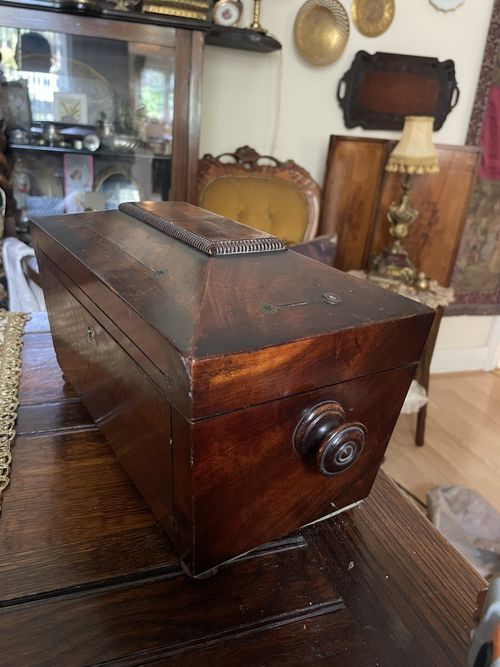 c.1870 Georgian Wood Tea Caddy  — image 5