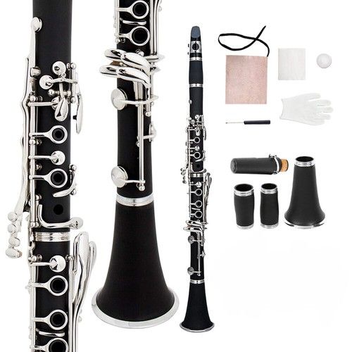 Advance Clarinet A key Clarinet Ebonite wood Nickel Plated Keys 2 Barrels Case