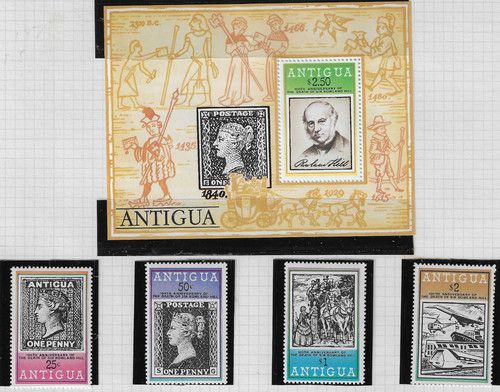 ANTIGUA 1979 SG603-07, ROWLAND HILL 150 ANNIVERSARY; WORKS BY DURER, M.N.H.