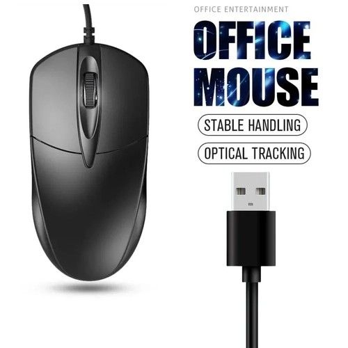 Wired Mouse For PC Laptop Computer Wheel-Black USB Optical Wired Mouse Scroll