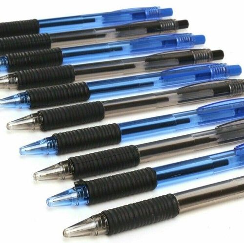 RUBBER GRIP , Ball Pens Ball Point Pen MEDIUM Biros BLACK and BLUE Ballpoint