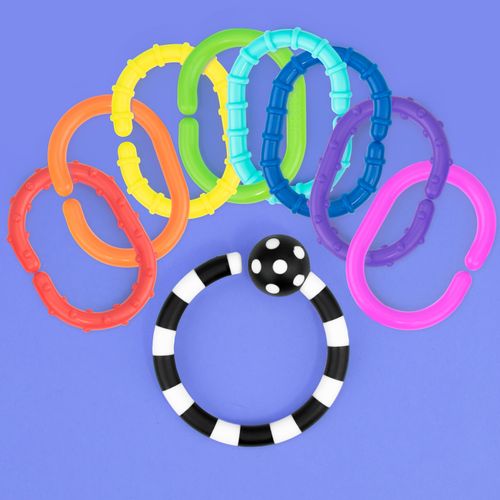 Sassy Ring O' Links Easy to Hold Baby Infant Rattle Toy Click & Link 0m+ NEW — image 3