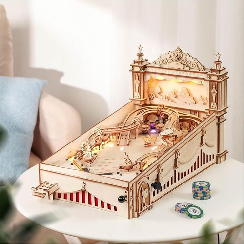 3D Wooden Pinball Machine Robotime Rokr Build Yourself Model Kit — image 10