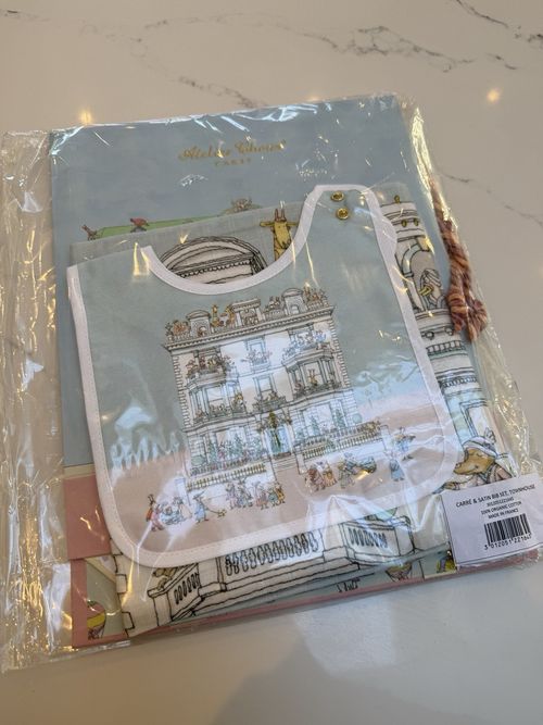 ATELIER CHOUX Harrods Cotton Townhouse Blanket, Bib and Bag Baby Gift Set - NEW  — image 2
