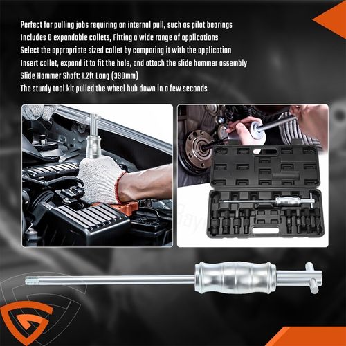 Inner Bearing Puller 8-32mm 9pc Set for Blind Hole Removal Slide Hammer Tool — image 4