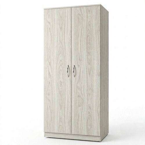 2 Door Fully Assembled Wooden Wardrobe With Drawers & Mirror Cabinet Storage Set