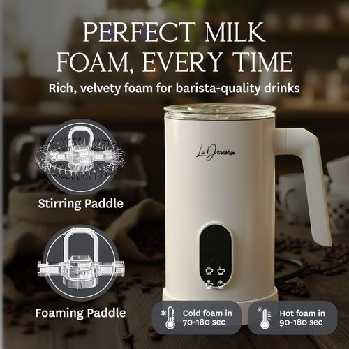 4-in-1 Electric Milk Frother Steamer Hot Chocolate Maker Automatic Foamer White — image 3