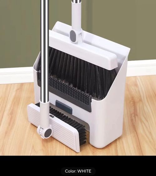 Dustpan and Brush Combo Set Long Handle Non Stick Hair Brush Floor Cleaner Tool