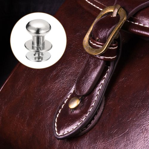 8mm Ball Head Stud Rivets Screw Back 20Pack Round Head Silver Tone — image 5