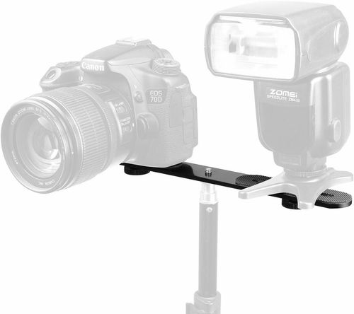 Dual Camera Mount Flash Bracket Extension Bar Arm Tripod Holder MIC LED Monitor — image 5