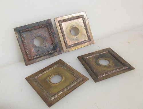 Vintage Brass Light Switch Plate Old Front Face Antique Art Deco - £6each