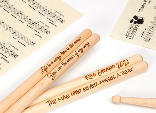 Personalised Custom Drum Sticks 5A + Optional Gift Box | Engraved Gift Idea — image 7