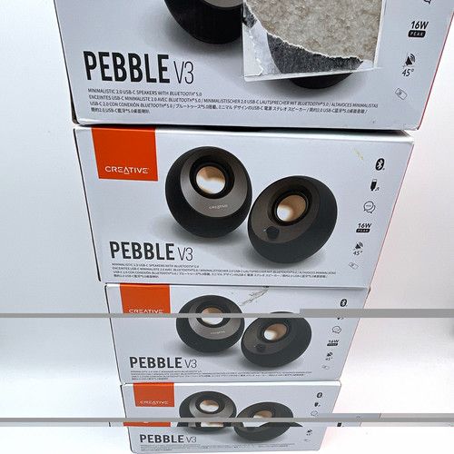 Creative Pebble V3 2.0 Computer Speakers USB-C Bluetooth USB Powered Black