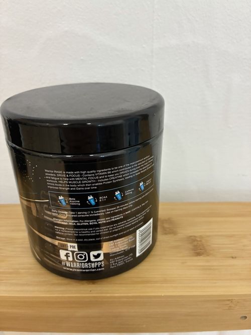 Warrior Rage Pre-Workout Powder Zero Sugar Blue Raz 45 Servings 391g — image 4