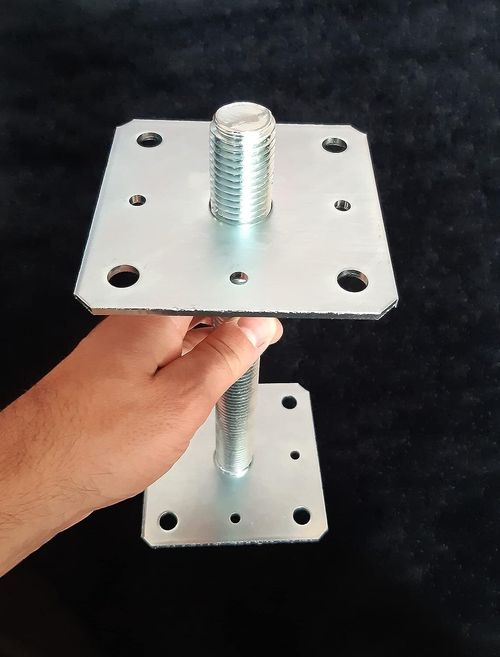 Heavy Duty Galvanised Adjustable Height Pergola Support Bolt-Down Base Post DIY — image 4