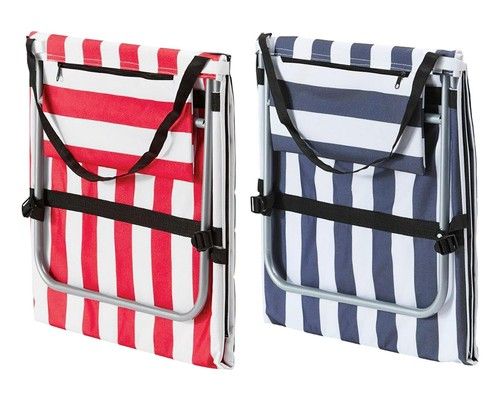 Set of 2 Beach Mat Recliners Festival Picnic Camping Sunbed Loungers Red or Blue