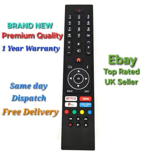 Genuine High Quality Remote For Bush Smart TV-YouTube Netflix Prime Video Button