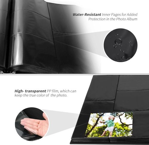 Photo Album 6 X 4 600 Pockets Photos, Black Leather Cover, Extra Large Capacity — image 4