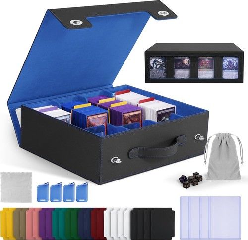 Magic Trading Leather 4000+Cards Deck Box Card Storage Box For TCG MTG Yugioh UK