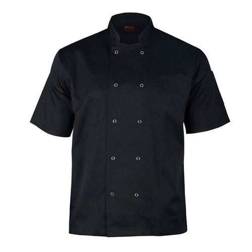 Chef Jacket Black Short Sleeve Professional Kitchen Wear Poly Cotton UK — image 1